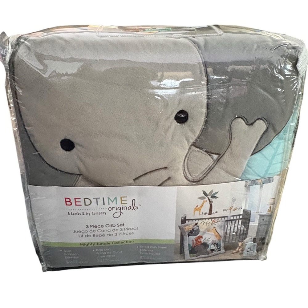 Bedtime Originals Mighty Jungle Animals 3-Piece Baby Nursery Crib Bedding Set